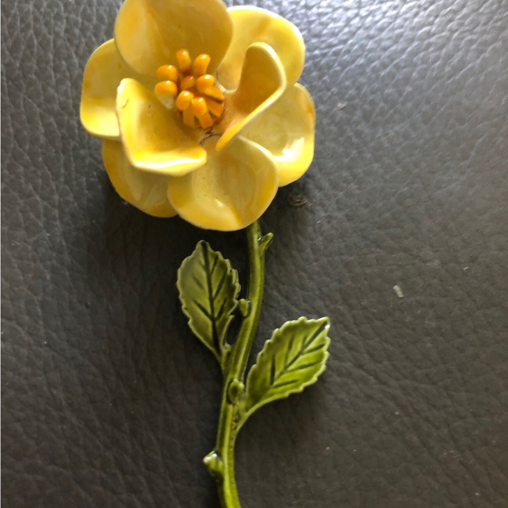 Vibrant Yellow Floral Brooch